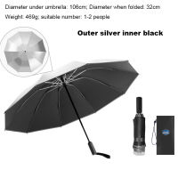 Windproof Reverse Folding Automatic Rain Umbrella For Men Women 10 Ribs Reflective Stripe Portable Female Umbrella Male Paraguas