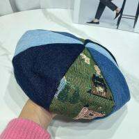 ญี่ปุ่นสีจับคู่ Beret ฤดูร้อนบาง Beret หมวกสำหรับสตรี DENIM แฟชั่น R จิตรกรหมวก boinas de Para mujer.