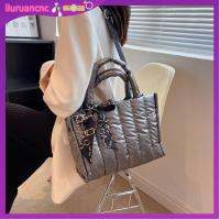 LIURU ริบบิ้นหรูหรา ถุงสิริผ้า ผ้าฝ้ายบุนวม จุได้มาก กระเป๋า Crossbody แฟชั่นสำหรับผู้หญิง กระเป๋าสะพายไหล่แมสเซนเจอร์ สำหรับผู้หญิง