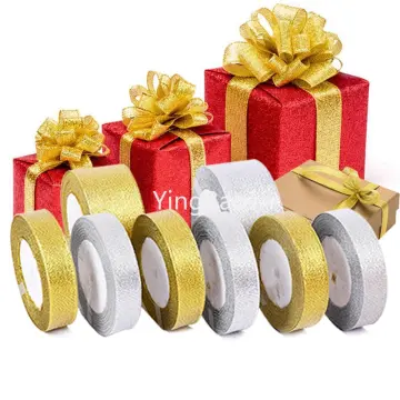 (25 yards/roll)Gold and Silver gift packaging ribbon high quality wedding  shiny ribbons