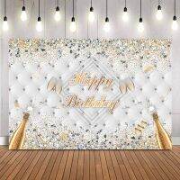 Happy birthday party decoration backdrop glitter shiny diamonds Champagne women birthday photo background banner decor