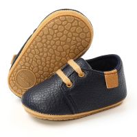 【hot】！ Newborn Baby Boy Leather Shoes Infant Footwear Rubber Non-slip Toddler 3 6 9 12 18M