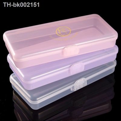 ♟ Rectangular Plastic Empty Box Tweezers Cuticle Push Rod Cleaning Cotton Storage Box Nail Container Tool Nail Supplies