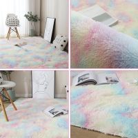 Rainbow Color Fluffy Rugs Anti-Skid Shaggy Area Rug Dining Room rugs and carpets for home living room Floor Mat Bedroom Decor