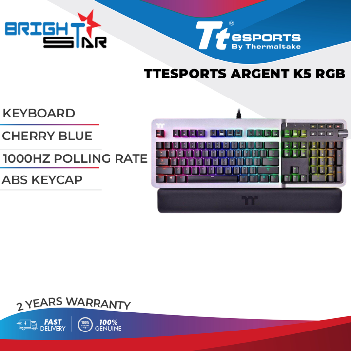 Tt eSPORTS Argent K5 RGB Gaming Keyboard Cherry Blue / Cherry Silver