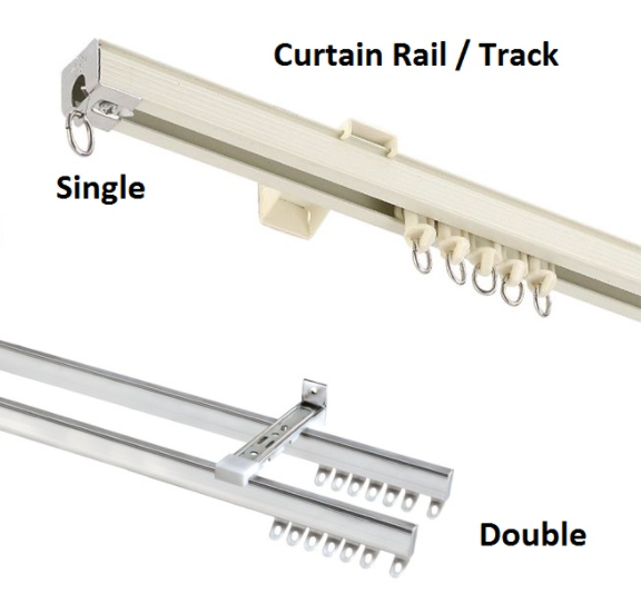 Rel Langsir Aluminium Set Lengkap Jenis Single/Double MF (Aluminium