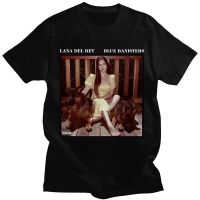 ผ้าฝ้ายแท้เสื้อยืดแขนสั้นลําลอง ผ้าฝ้าย พิมพ์ลาย Lana Del Rey Blue Banisters Music Album สไตล์วินเทจ สําหรับผู้หญิง และผ  W8SS