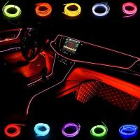 ▬◕♣ LED USB Flexible Neon Lights Assembly Car Interior Environment El Wire RGB Light For Automotive Decoration Lighting Accessories