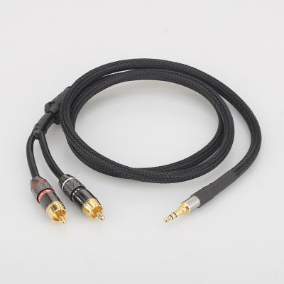 A53 XW60 HiFi cable audio RCA cable Audio signal wire plug 3.5mm straight aux plug convert two RCA plug