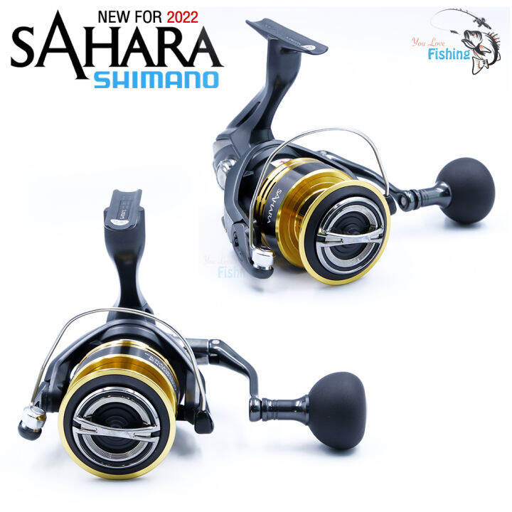 รอกสปินรุ่นใหม่-shimano-ชิมาโน่-ซาฮาร่า-2022-แขนเกลียว-สวยแกร่ง-ดีไซน์สปอร์ต-ระบบเสียงสปริง-สปูนโลหะน้ำหนักเบา-มีให้เลือก-6-เบอร์