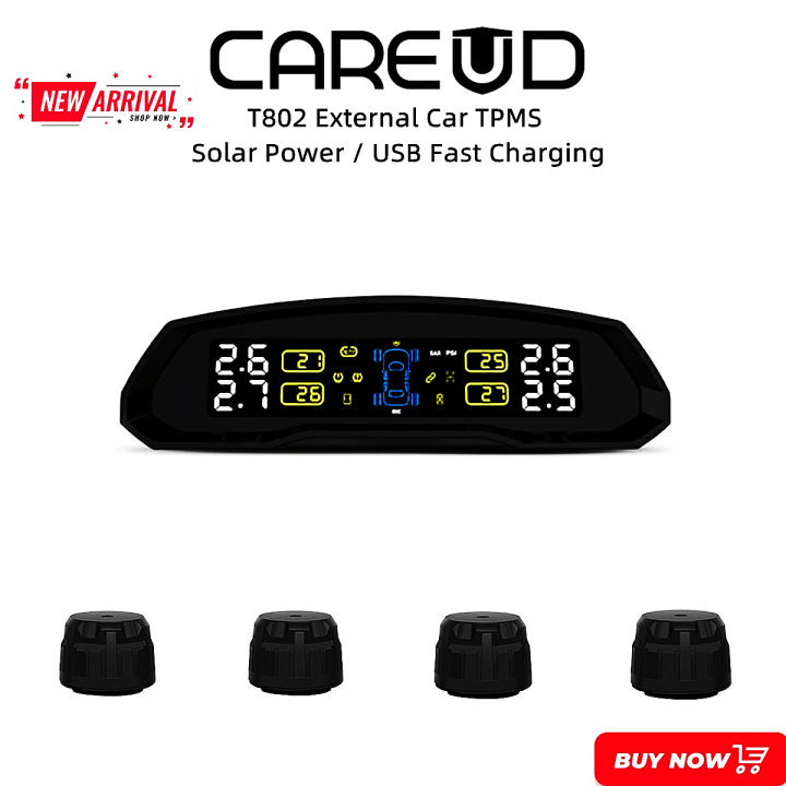 Careud T802c Wf Wireless Car Tpms Lcd Display Car Tire Pressure Monitoring System 4 External 8764