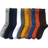 ‘；’ 10 Pairs High Quality Spring Autumn Mens Cotton Socks Size 38-45 Long Socks For Men Dress Socks Male Gifts Business Casual Sox