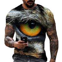 2023Vintage T-shirts for Men Summer Fashion Trend 3d Eyes Print Short Sleeve Tops O-neck Oversized Tee Shirt Clothing Retro Camiseta