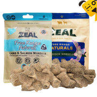 Zeal Free Range Naturals แกะ &amp; เนื้อกวาง Mordin,แกะและปลาแซลมอน Mortsels แมวถือว่า100กรัม