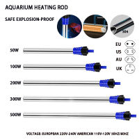 110V-220VFish ถังความร้อน Rod 50100200300500W สแตนเลสปรับ Aquarium เครื่องทำความร้อน Submersible Thermostat ความร้อน Rod