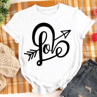 Love Arrow Print Tshirt Neutral Tee Love Valentine Day Gift For Sxxxl