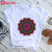 Mandala Flowers Stripes Thermo Funny Women T-shirt Girl Summer 90S Print Tops Tee,Drop Ship