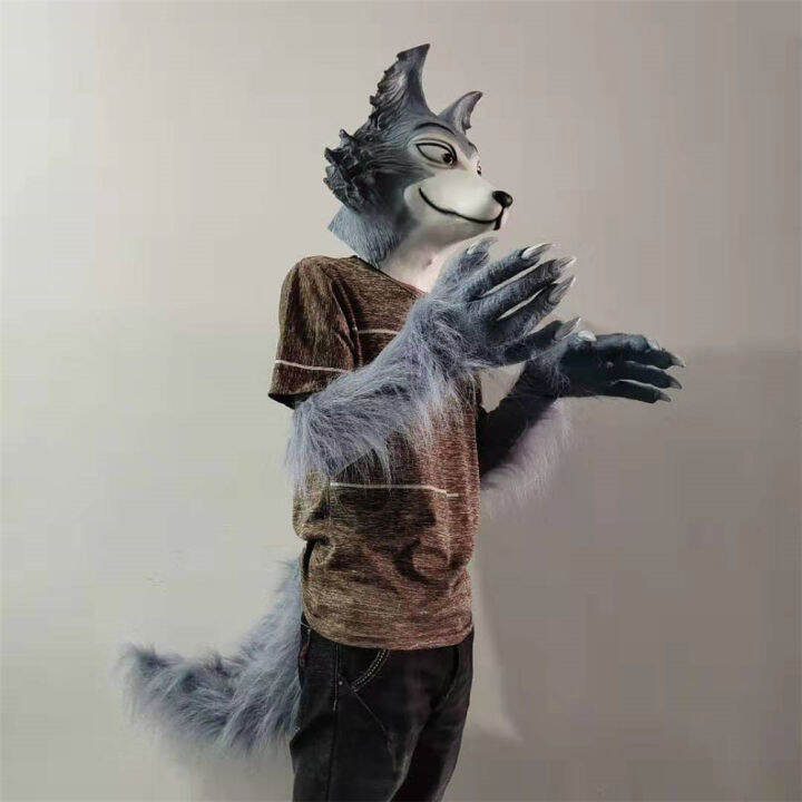 anime-legoshi-beastars-wolf-mask-cosplay-animal-latex-masks-halloween-masquerade-party-costume-gloves-tail-props