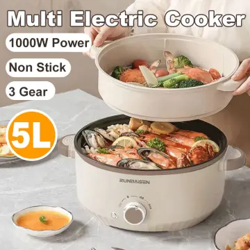 COD] 4L Electric Cooker Multi Mini Electric Cooker Non-Stick Pot Hot Pot  Cooker 2 Layer Electric Pot