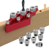 Self Centering Doweling Jig งานไม้ Joinery Hole เจาะ3-10มม. เจาะแขนที่แม่นยำ Positioner Locator ชุดเครื่องมือ