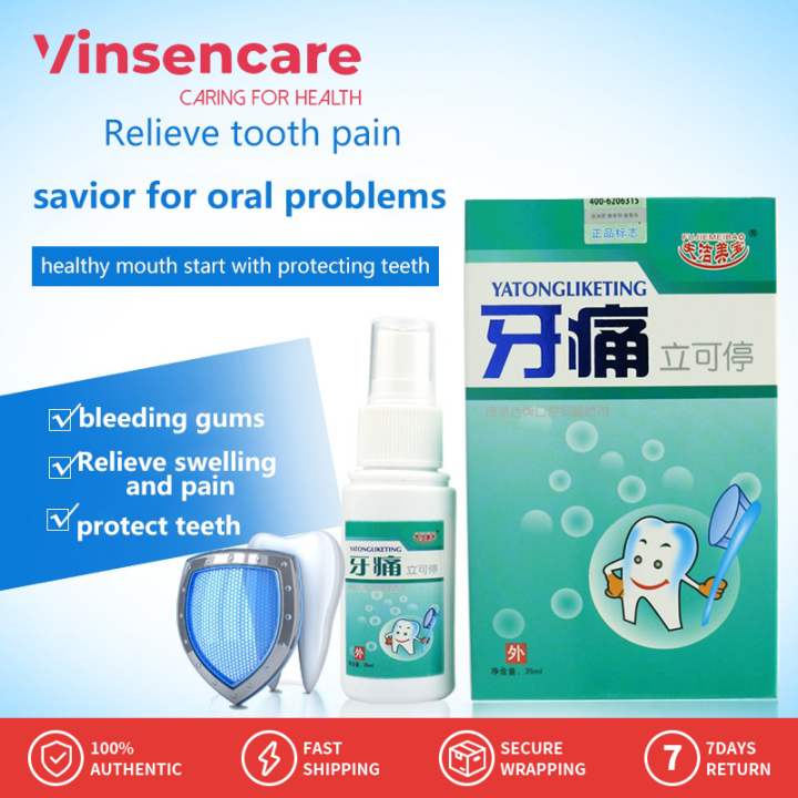Vinsencare 1pc 35ml Toothache Pain Reliever Spray Toothache Pain