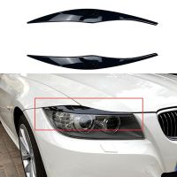 Headlight Eyebrows Eyelid Car Stickers ABS Gloss Black For BMW 3 Series E90 E91 320I 330I 2005-2012 Sedan / Touring 2Pcs