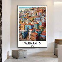 Valparaíso Travel พิมพ์โปสเตอร์ South America Chile City Wall Art สีสัน Travel City ภูมิทัศน์ภาพวาดผ้าใบตกแต่งบ้าน New