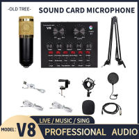 ? ชุดไมโครโฟนคอนเดนเซอร์ครบชุดของแถมเต็มพิกัด?V8Sound card ?ไมโครโฟน BM800?ขาตั้งไมค์?สายXLR?ของแท้100%