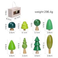 1Set Natural Simulation Tree Wooden Toys for Children Montessori Game Educational Toy Baby Room Decoration Desktop Furnishings