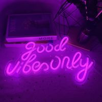 Good Vibes Only Neon Sign ไฟ LED Custom อะคริลิคคณะกรรมการแขวนผนังป้ายโคมไฟสำหรับปาร์ตี้บาร์เกมตกแต่งห้อง