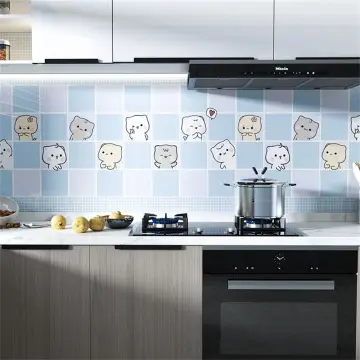 kitchen stickers oil proof heat resistant transparent kitchen tiles  wallpaper oil proof wallpaper for kitchen wall
