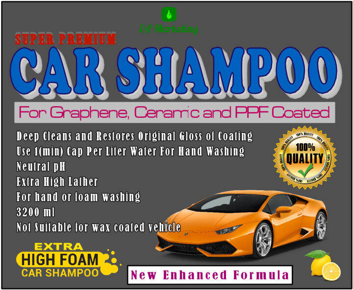 CAR SHAMPOO FOR CERAMIC GRAPHENE AND PPF CAR WASH DETAILING CLEANING