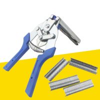 Fastening Clamp Hog Ring Plier Tool and 600pcs M Clips for Farm Animal Wire Cages Fastening Clamp Installation Poultry Cage Plie