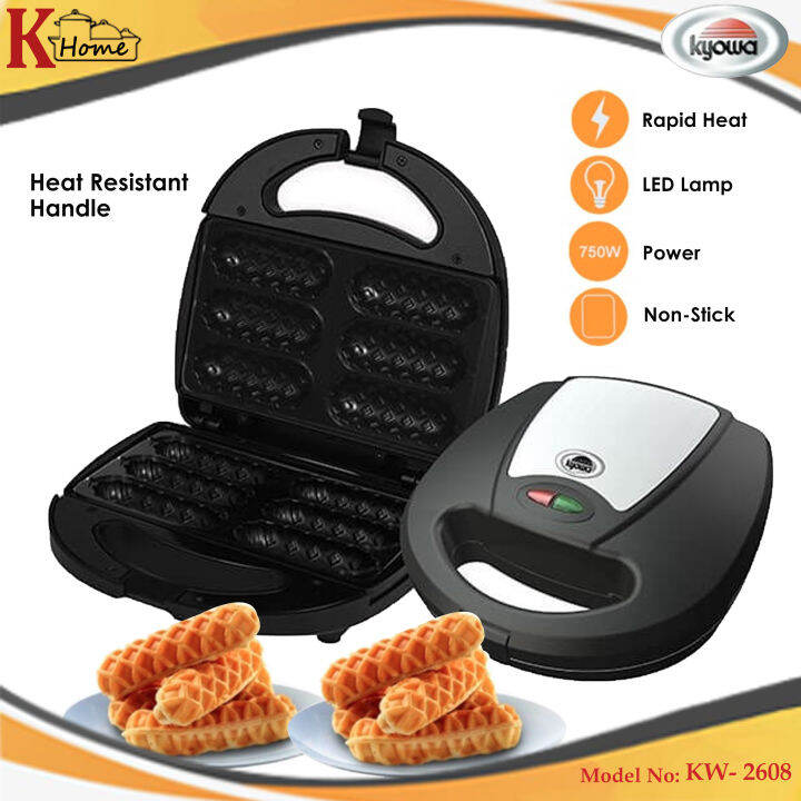 KyowaKW2608 Electric Hotdog Waffle Maker with Non stick waffle plates