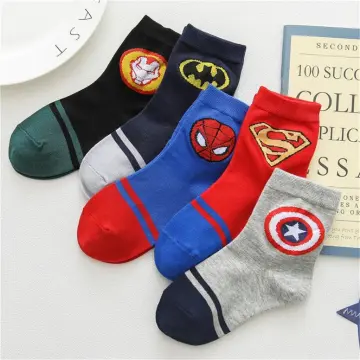 Cheap (5 Pairs) Marvel Avengers Socks Boys Kids Cartoon Fashion