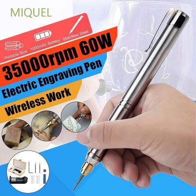 Miquel 32000rpm ปากกาแกะสลักไฟฟ้าขนาดเล็ก Diy พร้อมกล่องไม้แกะสลัก 60W