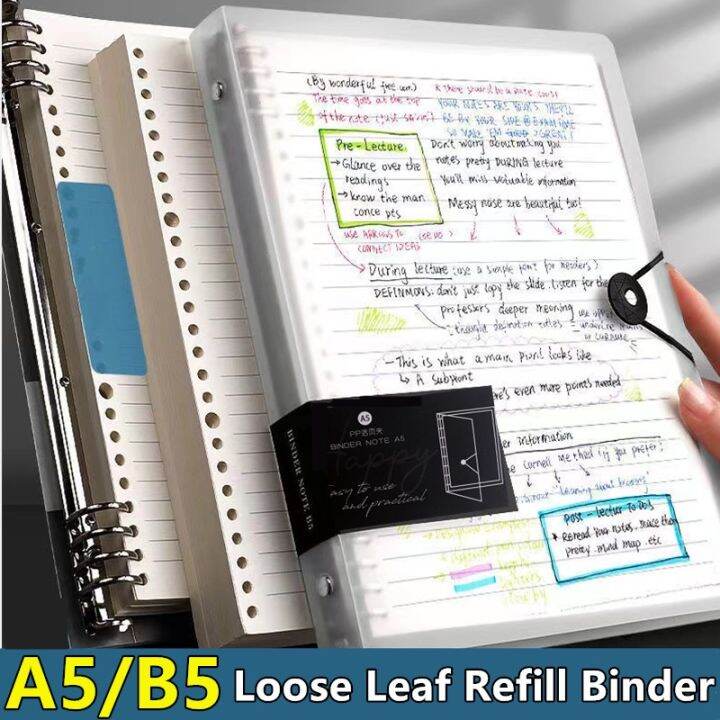 A5 Refillable Plastic Cover Note-book Loose Leaf B5 Stationery 60 