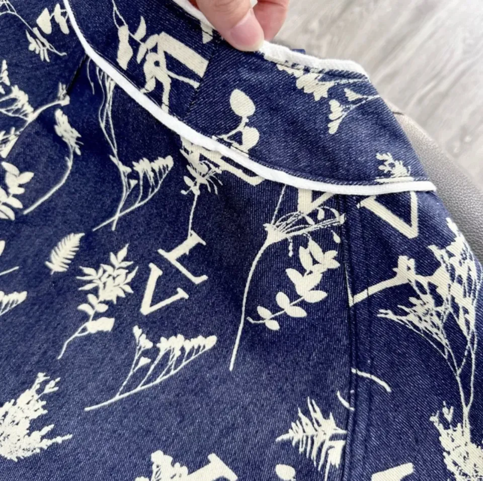 Louis Vuitton LV Leaf Denim Baseball Shirt