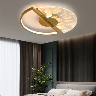 2021 feather ceiling lamp bedroom lamp simple modern light luxury nordic living room lamp master bedroom room chandelier