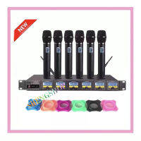 ไมค์ลอยไร้สาย 6ตัว ไมโครโฟน ประชุม ร้องเพลง พูด WIRELESS MICROPHONE รุ่น LX-6000 ส่งไว ส่งฟรี เก็บเงินปลายทางได้