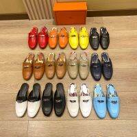 2022Hermesˉnew original single high-value half-slippers for outerwear all-match foreign style slip-on super hot mules
