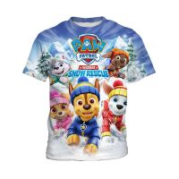 เสื้อยืดเด็ก PAW PATROL แฟชั่นอะนิเมะแขนสั้นด้านบนเด็กรักฤดูร้อนเด็กสบาย