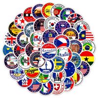 60Pcs National Flags Stickers Toys Sticker DIY Scrapbooking Suitcase Flag Logo Envelope Sealing Sticker Replacement Parts