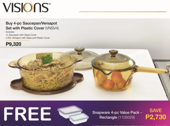 VISIONS 4-Piece Glass Cookware Set