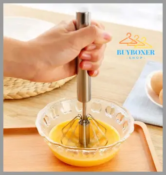 non-slip)Semi-automatic Mixer Egg Beater Manual Self Turning