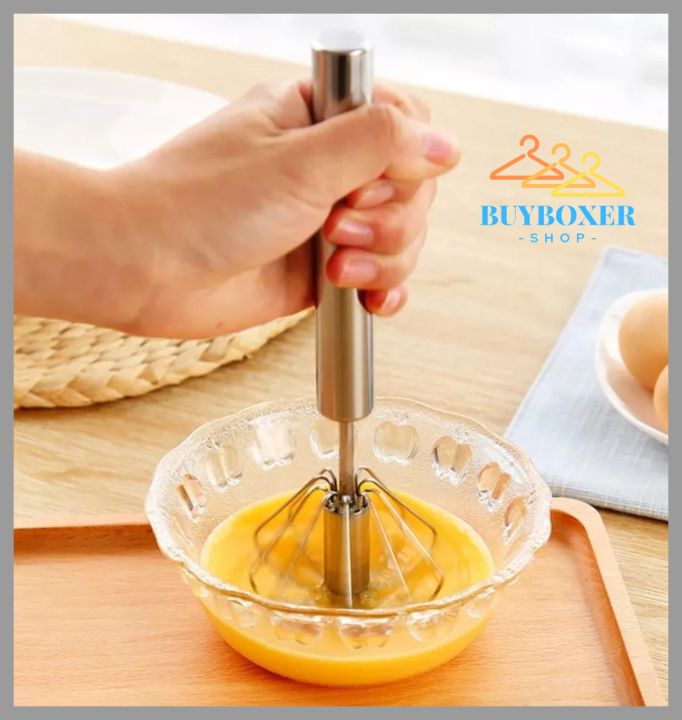 Semi-Automatic Egg Beater Manual Hand Mixer Self Turning Egg