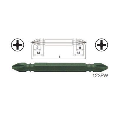 KOKEN&nbsp;123PW ดอกไขควงลม หัวแฉก 2 หัว #2x#3-100mm. 6P แกน 1/4" | MODERNTOOLS OFFICIAL