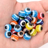 50/100pc 6/8/10mm Resin Spacer Beads Round Loose Evil for Jewelry Making Necklace Accessories