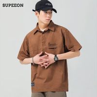 SUPEEON丨สีทึบง่ายผู้ชายฤดูร้อนเสื้อโปโลหลวมลำลองใหม่