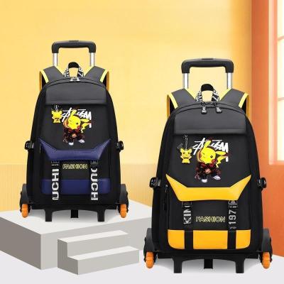 2023 Pokemon Trolley Bag Pikachu School Supplies Cartoon Backpack Detachable Backpacks For Childrens Children Anime Boys Toy